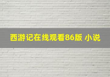 西游记在线观看86版 小说